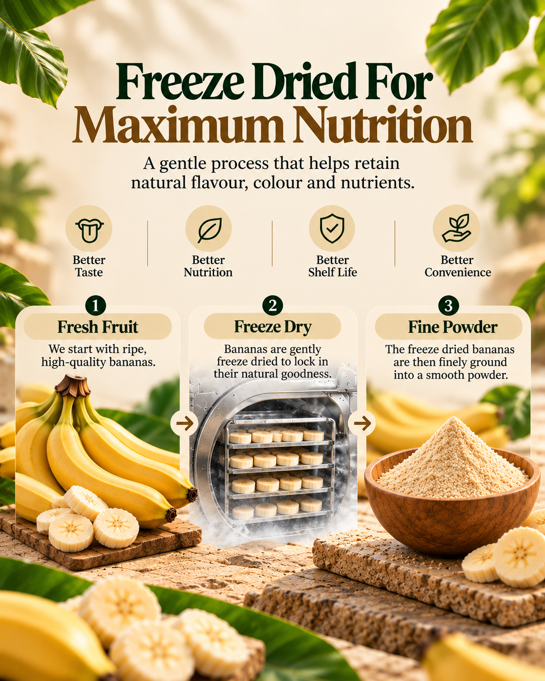 Pure Banana Powder | 100% Natural, No Added Sugar | DAMIRA BY GUPTA