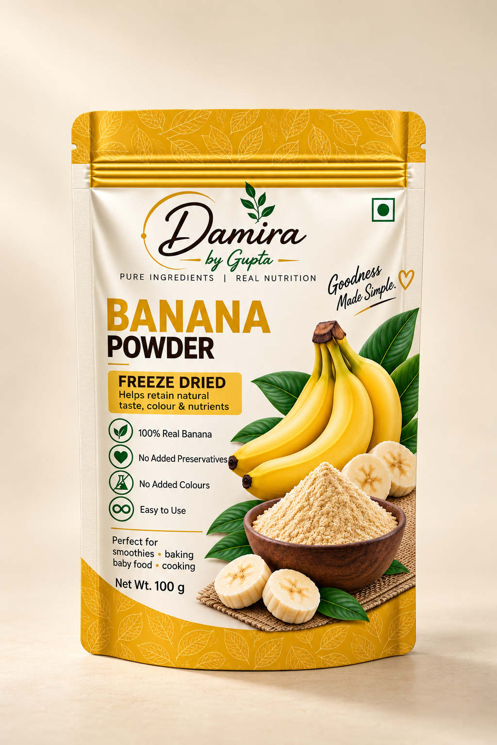 Pure Banana Powder | 100% Natural, No Added Sugar | DAMIRA BY GUPTA
