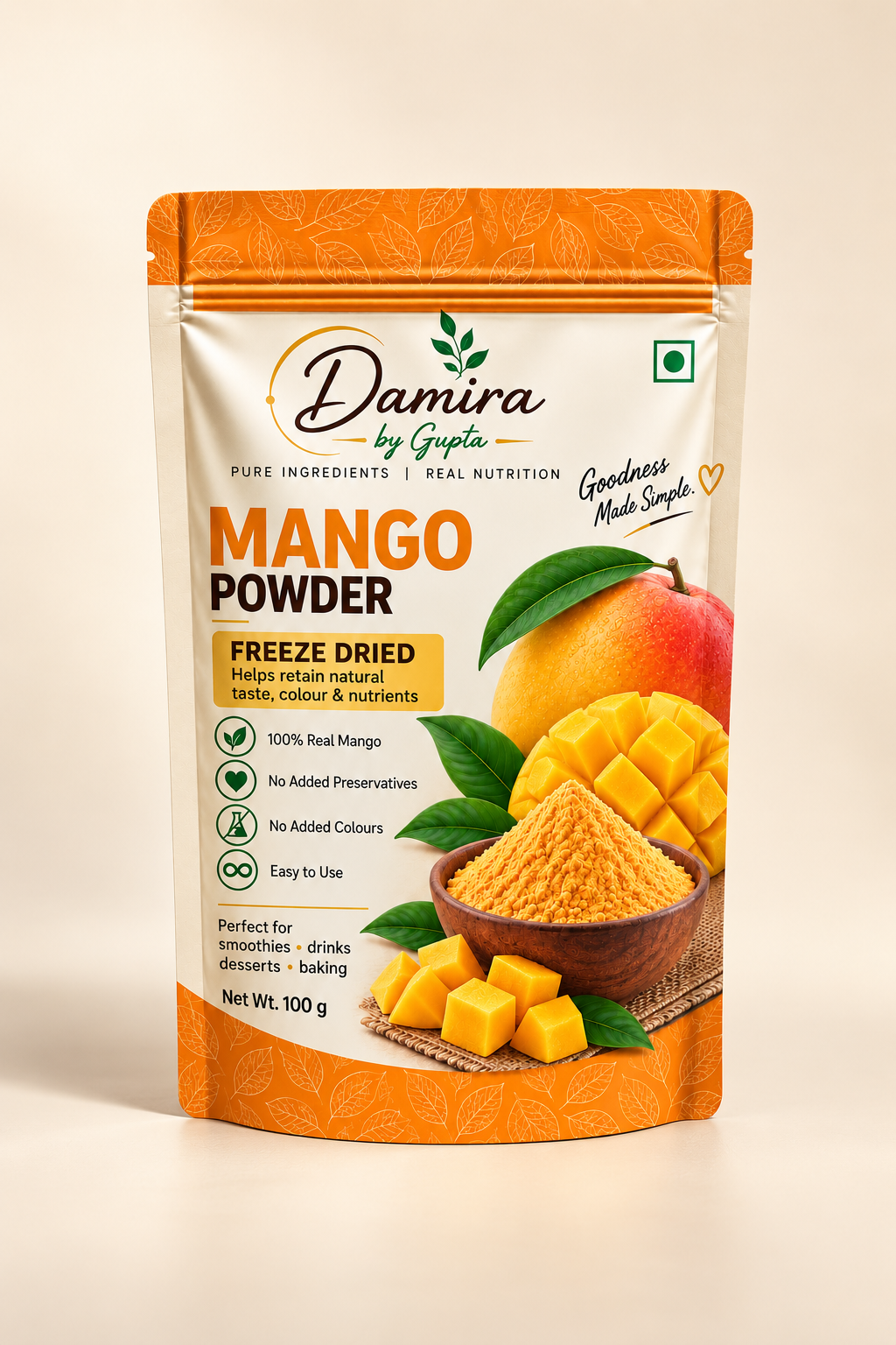 Pure Mango Powder | 100% Natural, No Added Sugar | DAMIRA BY GUPTA
