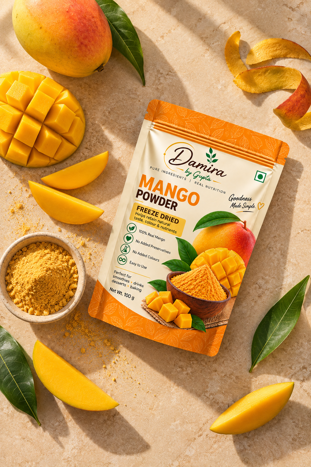 Pure Mango Powder | 100% Natural, No Added Sugar | DAMIRA BY GUPTA